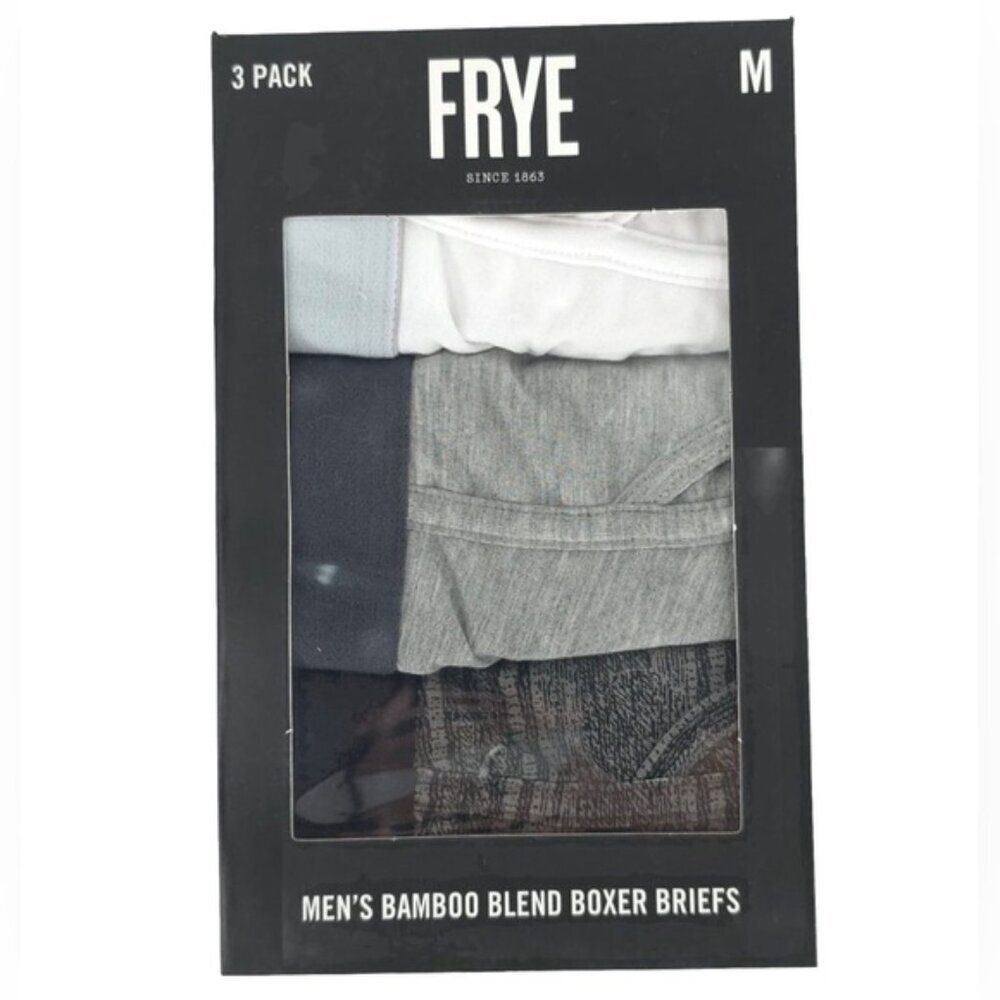 NWB FRYE MENS 3 PK BAMBOO BLEND BOXER BRIEFS Ultrasoft SMALL, MEDIUM‎